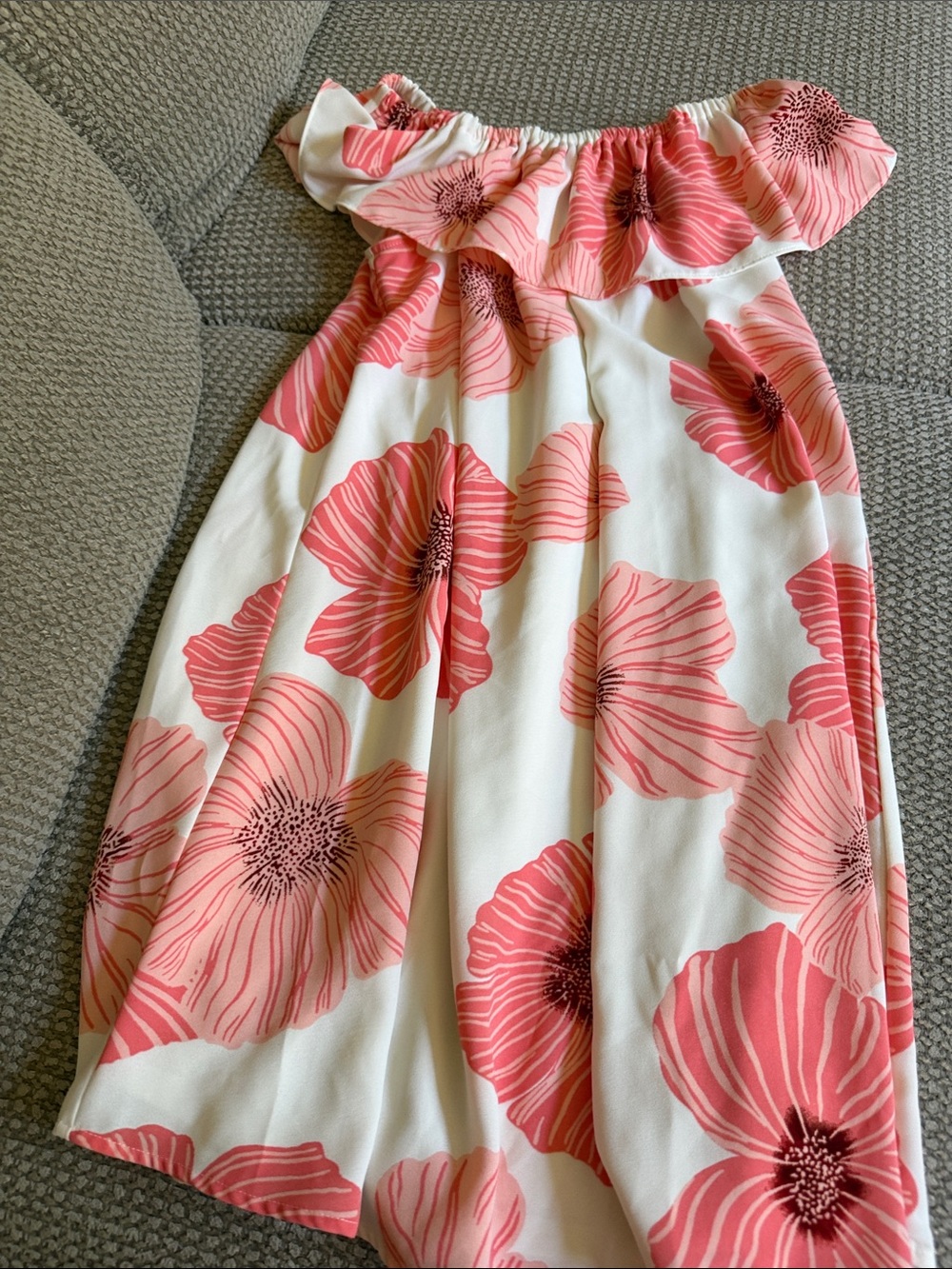 Nine West Cream Dress with Coral Floral Print